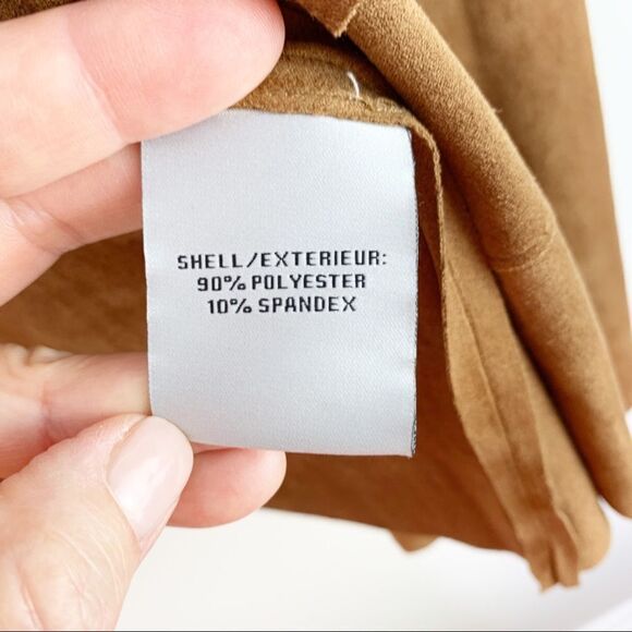 Bagatelle Tan Faux Suede Draped Jacket M - Picture 8 of 15
